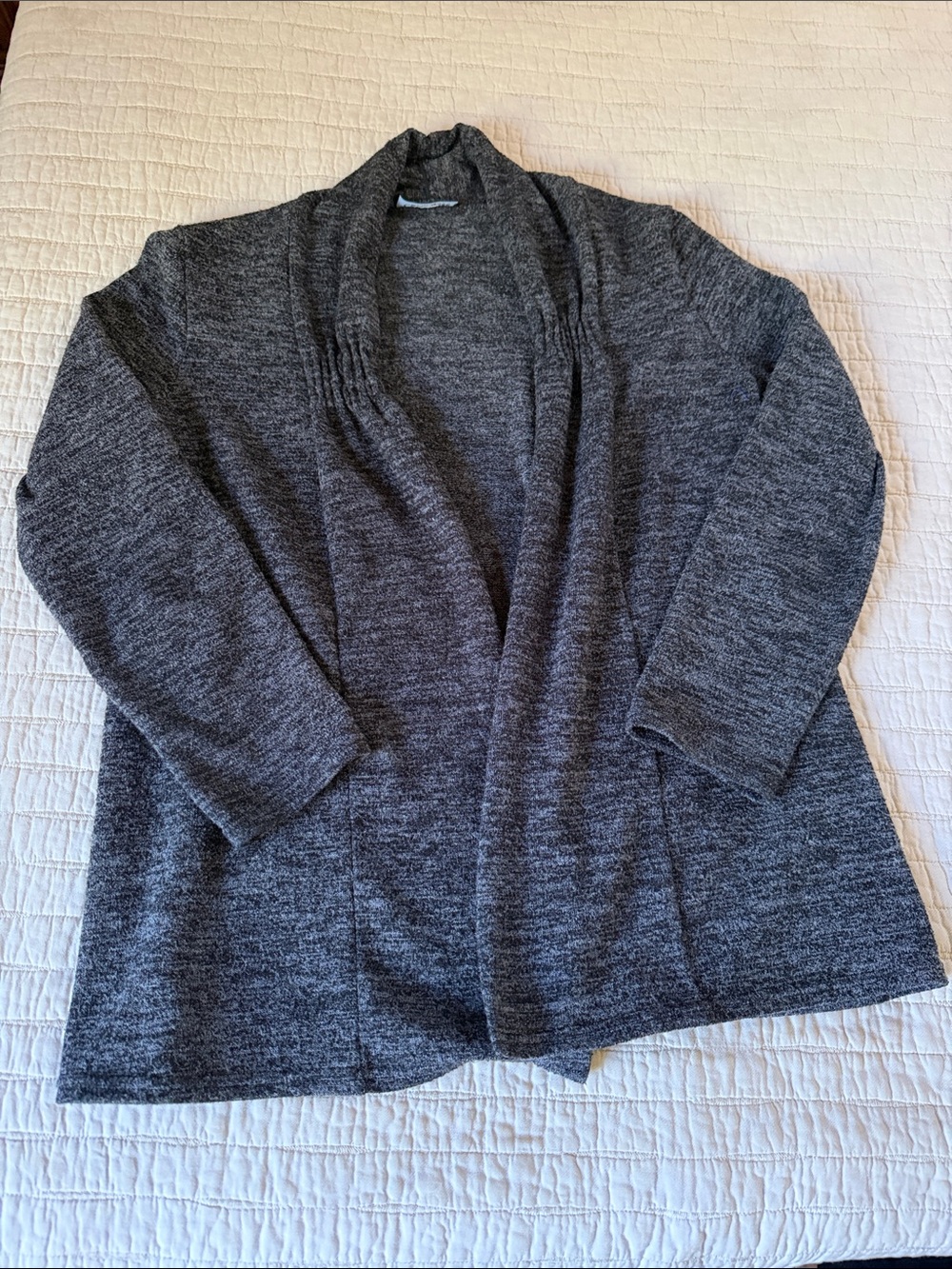 Carol Rose Dark Heather Gray Open-Front Women's Cardigan